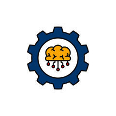 Artificial intelligence brain service. Illustration of technology and artificial intelligence. Vector icon