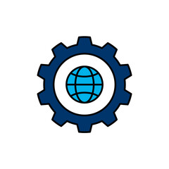 Website and network services. Illustration of technology and artificial intelligence. Vector icon