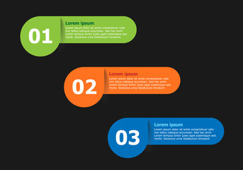 Set of three color icons with place for your text Vector