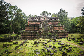 The ancient Khmer castle, Phiman Akat, is located in the Royal Palace area, Siem Reap, Cambodia.