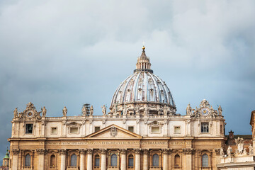 Fototapeta na wymiar VATICAN CITY, VATICAN - January 18, 2018: beautiful Street view of Buildings, Vatican city