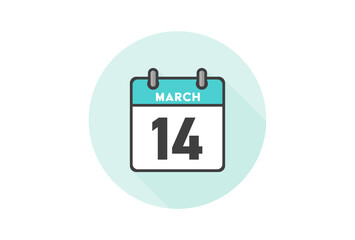 ホワイトデーのイメージ素材：シンプルで見やすい 3月14日の日めくりカレンダー
