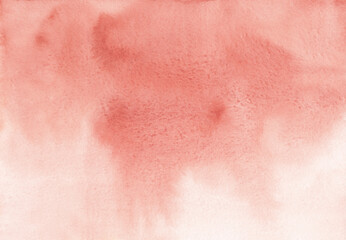 Fototapeta premium Watercolor light coral soft background. Artistic backdrop, pink and white gradient texture.