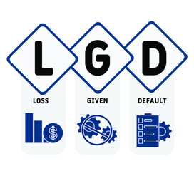 LGD - Loss Given Default acronym. business concept background.  vector illustration concept with keywords and icons. lettering illustration with icons for web banner, flyer, landing page, presentation