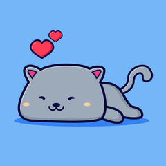 cute lyingdown cat vector design for logo mascot,landing page,banner,flyer, social media content