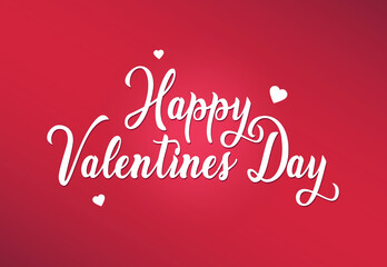Fototapeta na wymiar Happy Valentine's day vector card on red background. . Happy valentine's day lettering text. Valentine's day congratulations. 