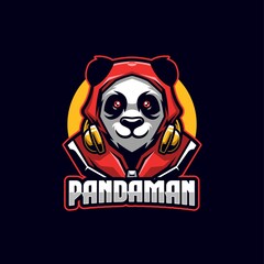Pandaman E-sports Logo Mascot Template