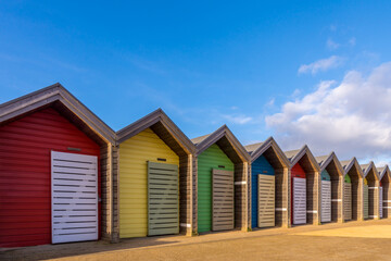 colorful huts at the beach