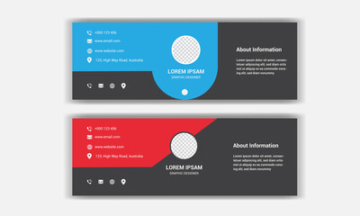 Obraz premium Email signature template design set.