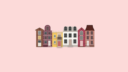 European style houses in a row