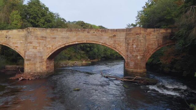 A nice and dangerous under bridge drone shot