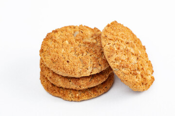 delicious homemade healthy cookies. isolated on a white background.