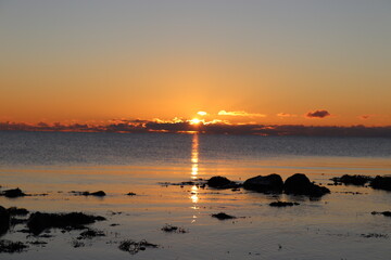 sunset at the beach, benbecula, hebrides, scotland