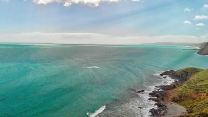 Aerial view of beautiful Second Valley countryside - Australia