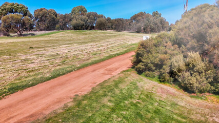Aerial view of beautiful Kangaroo Island countryside - Australia