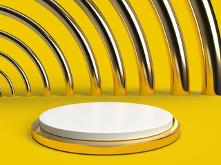 Beautiful, elegant background with a pedestal and a showcase. 3d illustration, 3d rendering.