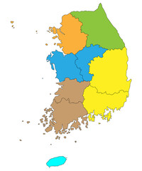 Obraz premium 地図 韓国