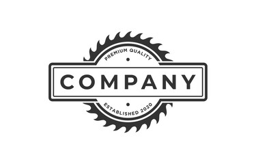 vintage logo circular saw emblem silhouette