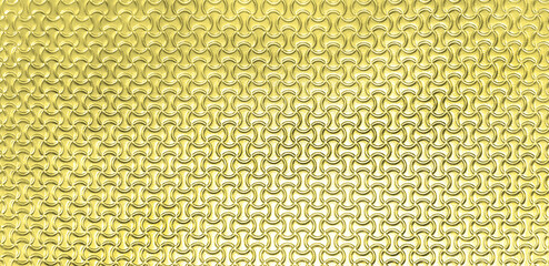 Yellow or golden stainless steel seamless pattern for background or wall. Textured of line or geometric wallpaper.
