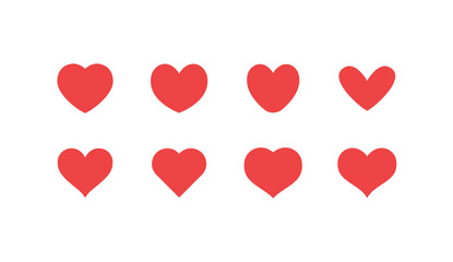 Heart icon collection. Valentine's day symbol. Hearts vector set.