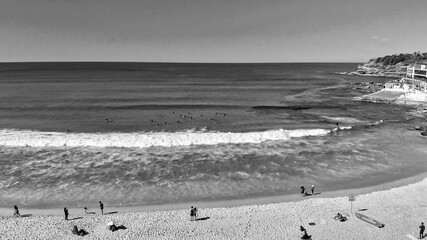 Bondi Beach coastline, Sydney. Aerial view
