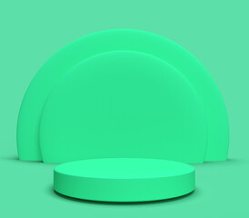 Beautiful, elegant background with a pedestal and a showcase. 3d illustration, 3d rendering.