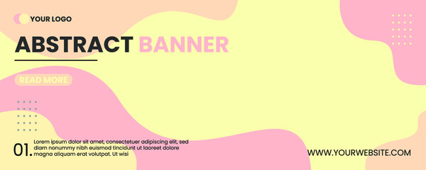 Horizontal web banner, vector template, with space for your picture, banner template