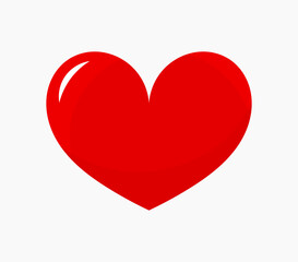 Big red heart love symbol icon. Vector illustration