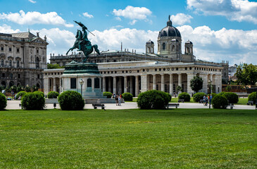 Austria, vienna, 2016, Jul, 10th Archduke Karl, equestrian statue in front of the Neue Burg,...