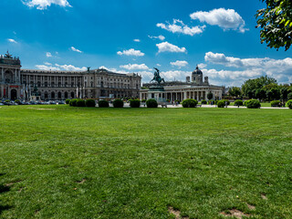 Austria, vienna, 2016, Jul, 10th Archduke Karl, equestrian statue in front of the Neue Burg,...