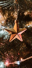 Christmas tree with lights and star