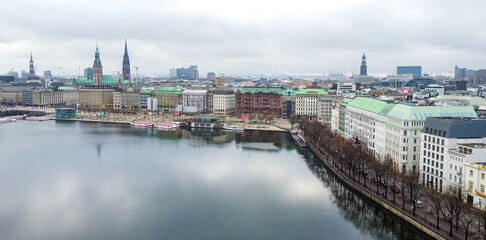Obraz premium City of Hamburg from above - travel photography