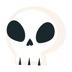 Skull head design of death horror tattoo decoration dark culture and bone theme Vector illustration