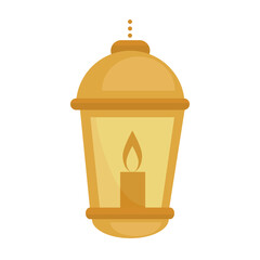 Candle in lantern design, Fire flame candlelight light spirituality burn and decoration theme Vector illustration