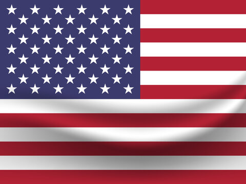 USA American States waved flag illustration