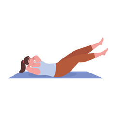 Woman doing exercise on mat design, Gym sport and bodybuilding theme Vector illustration