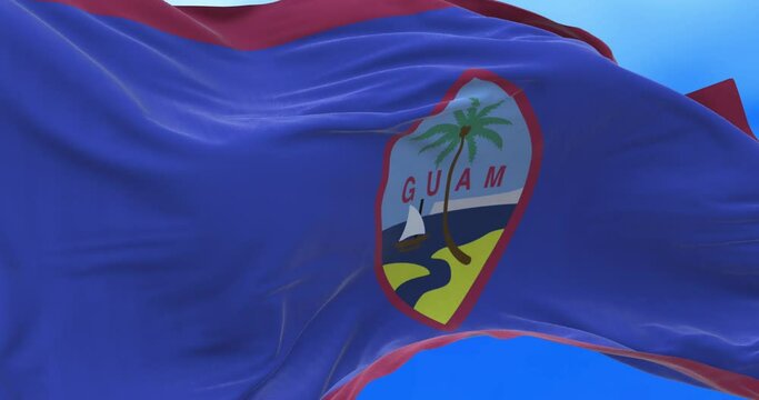 Seamless loop of Guamanian flag.