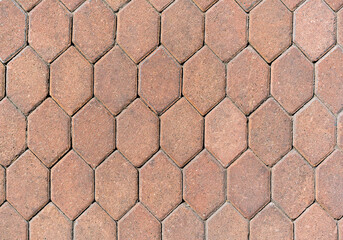 Footway street pavement background with orange combined paving
