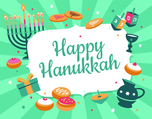 Hanukkah greeting card. Jewish Festival of Light