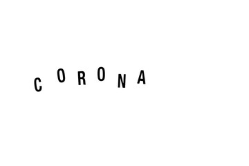 Word corona with black letters