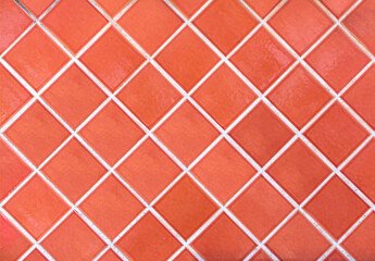 Orange tile floor with geometric line