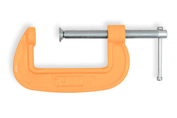 Metal clamp 75 mm on a white background.