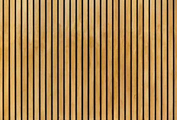 Wood slats, timber battens wall pattern surface texture. - obrazy, fototapety, plakaty