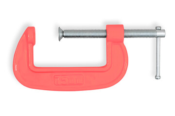 Metal clamp 75 mm on a white background.