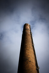 old abandoned chimney frog perspective