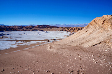 Winter view of the Moon Valley in the Atacama Desert, Antofagasta, Chile