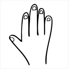 Obraz premium Hand. Isolated simple hand drawn vector illustration in black and white.