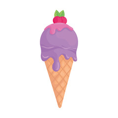Ice cream cone design, Sweet and dessert theme Vector illustration