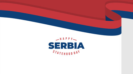 Red, Blue, and white flat background for Serbia Statehood Day