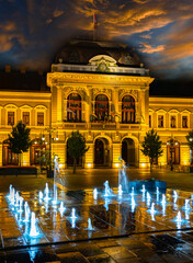 Night time Eger in Hungary